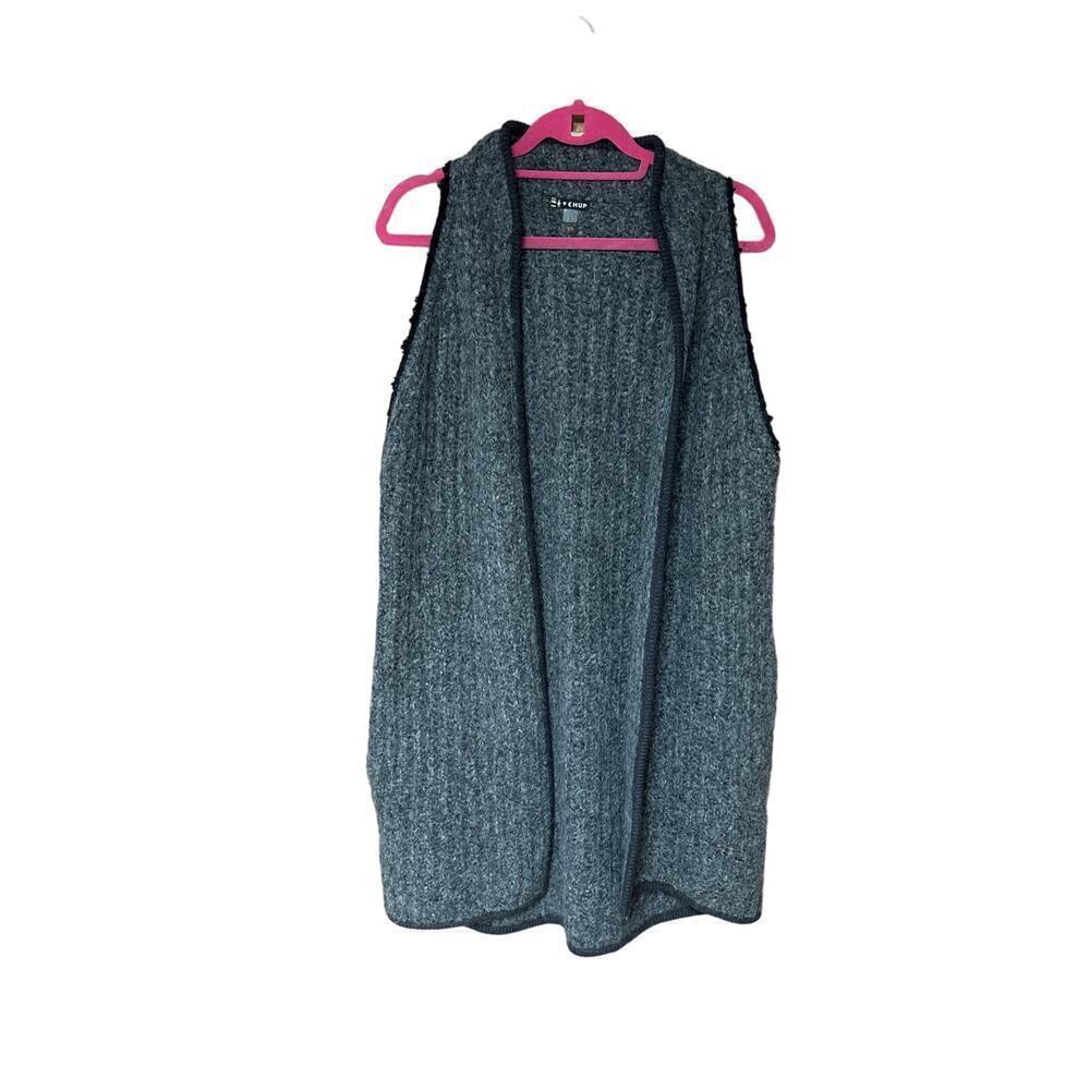 Smartwool Chup Long Line‎ Open Front Lagenlook 2 Pocket Wool-Blend Cardigan